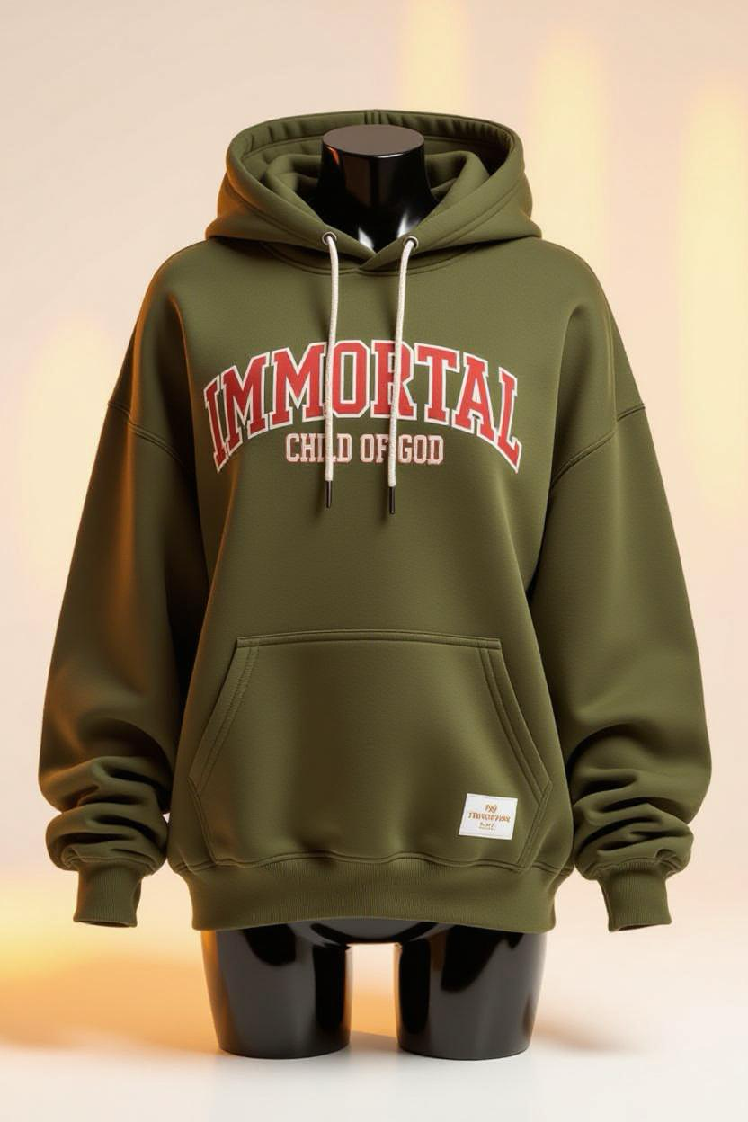 IMMORTAL Oversized Hoodie (Olive Green)