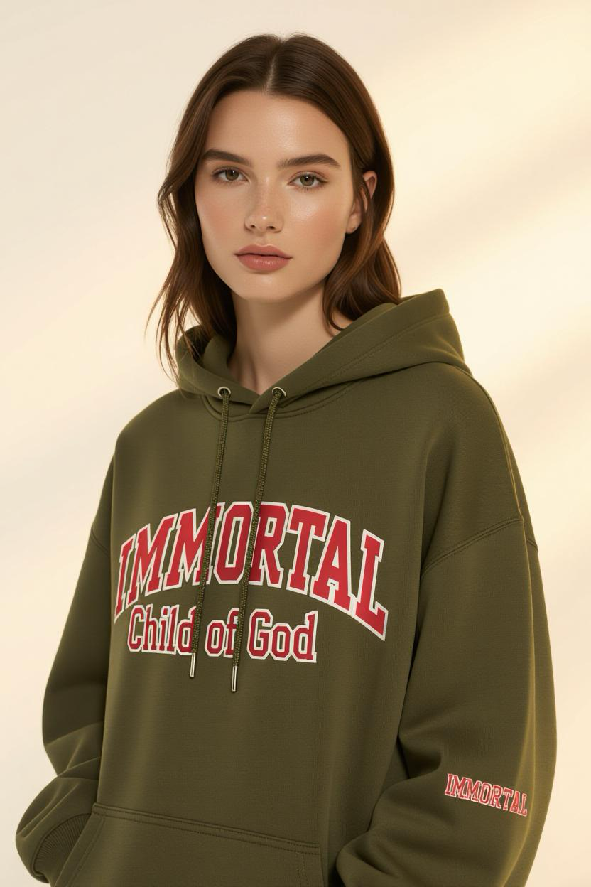 IMMORTAL Oversized Hoodie (Olive Green)