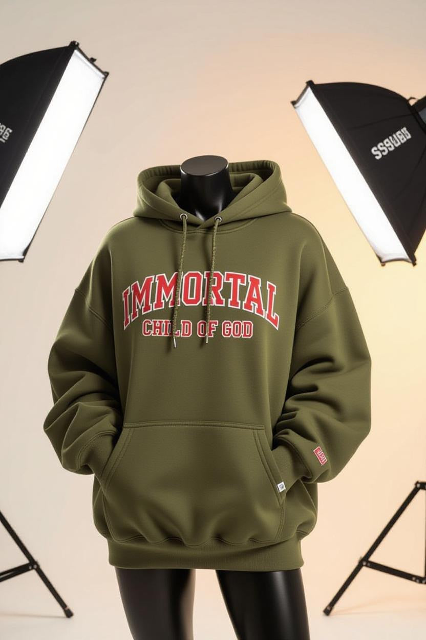 IMMORTAL Oversized Hoodie (Olive Green)