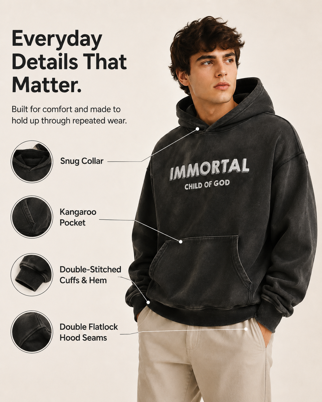 IMMORTAL™ Vintage Washed Hoodie